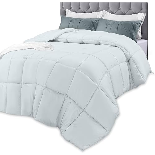 Utopia Bedding Comforters King Size, All Season Duvet Insert, Down Alternative Box Stitched Bed Comforter with Corner Tabs, Machine Washable (Light Grey)