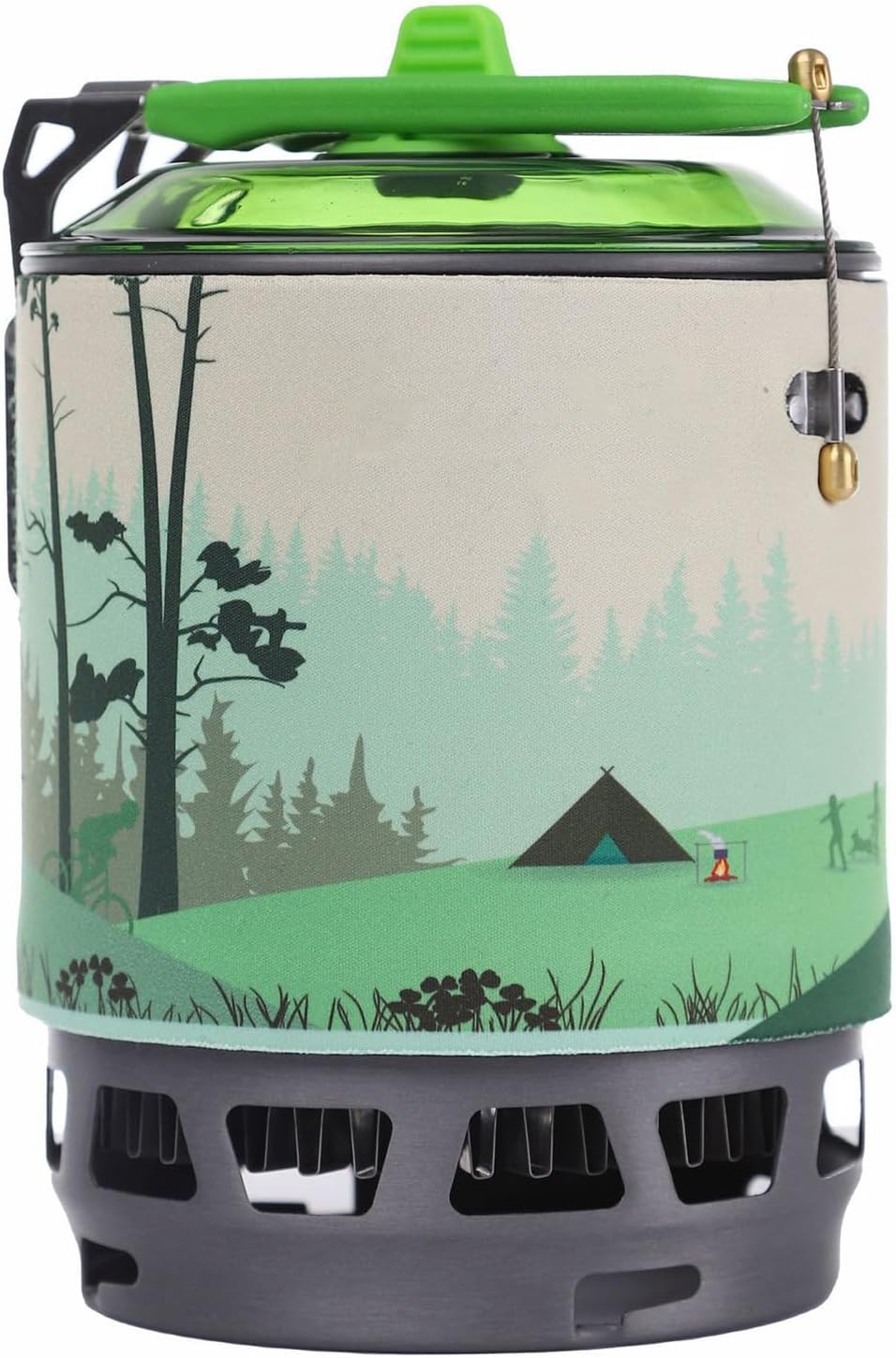 Boiling Cook Set for Backpacking Trips, Single Person Aluminum Cookware with Vented Lower Section and Lid Single Person Camp Cookware Backpacking Cook Set Outdoor Boiling Gear Hiking Meal Prep Vented