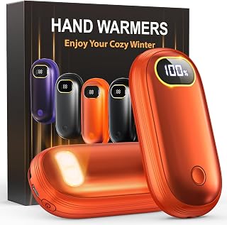 Hand Warmers - 14000mAh Hand Warmers Rechargeable 2 Pack Up to 18Hrs Warmth with LED Display & LED Light Heating Max 131℉, Electric Hand Warmers Reusable Pocket Heater for Golf, Raynauds, Camping