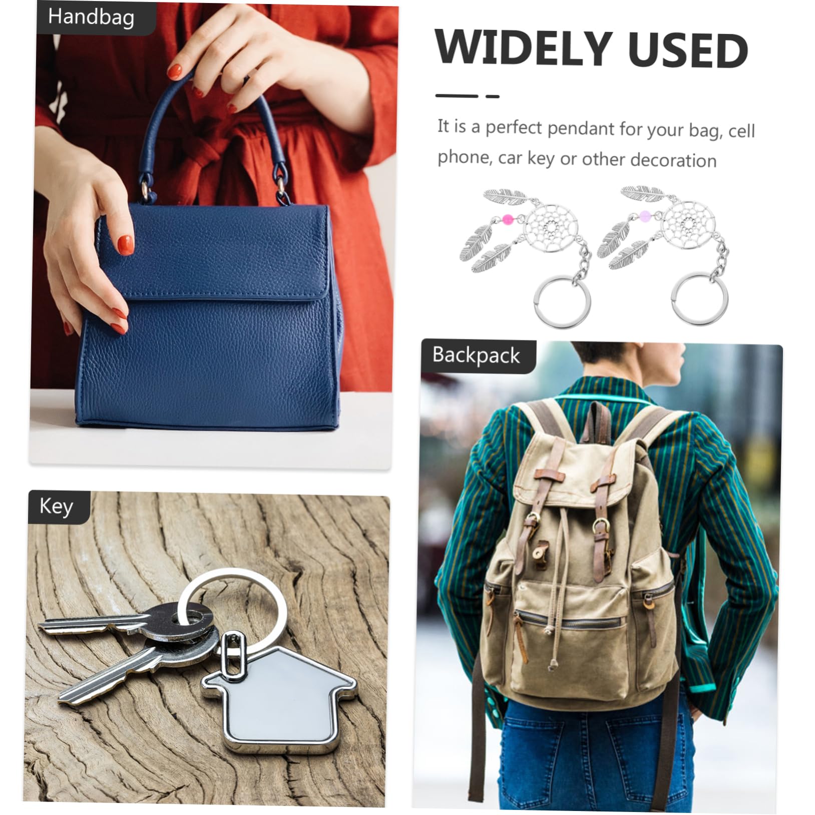 Zerodeko 24piezas Llaveros De Atrapasueños De Vibrantes Charm De Bolso Decorativo Accesorio Versátil Para Llaves y Maletas Diseño Resistente y Ligero