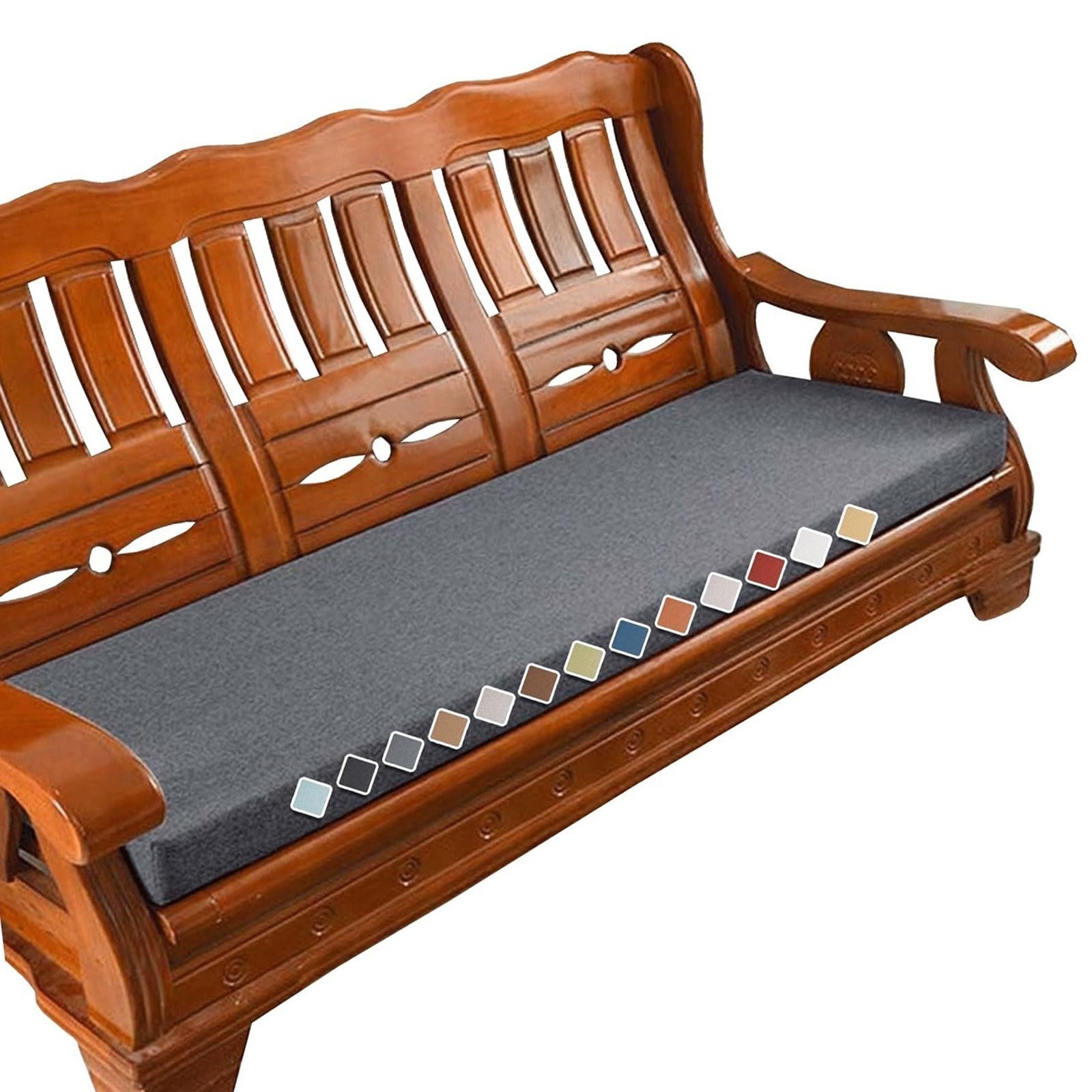 Versatile Indoor/Outdoor Bench Cushion - 150cm/120cm/100cm/90cm x 40cm/35cm/50cm - 2/3 seater Non-Slip Seat Pad for Bay Windows,Garden Patio,Long Chairs,Swings & Porch Furniture(dark gray,120x35x5cm) โ image 1