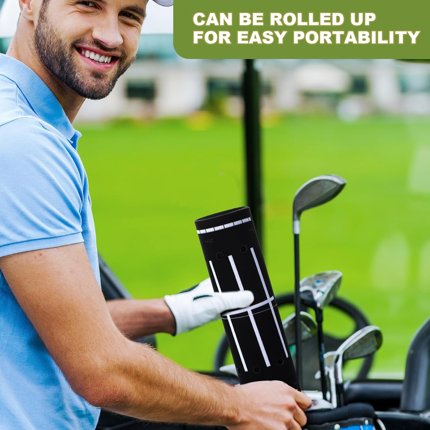 Silipull Golf Putting Mats Practice Indoor 30 x 8.27 Inch Golf Putting Practice Training Aid Alignment Track Green Mat Exercise Putter Training Supplies