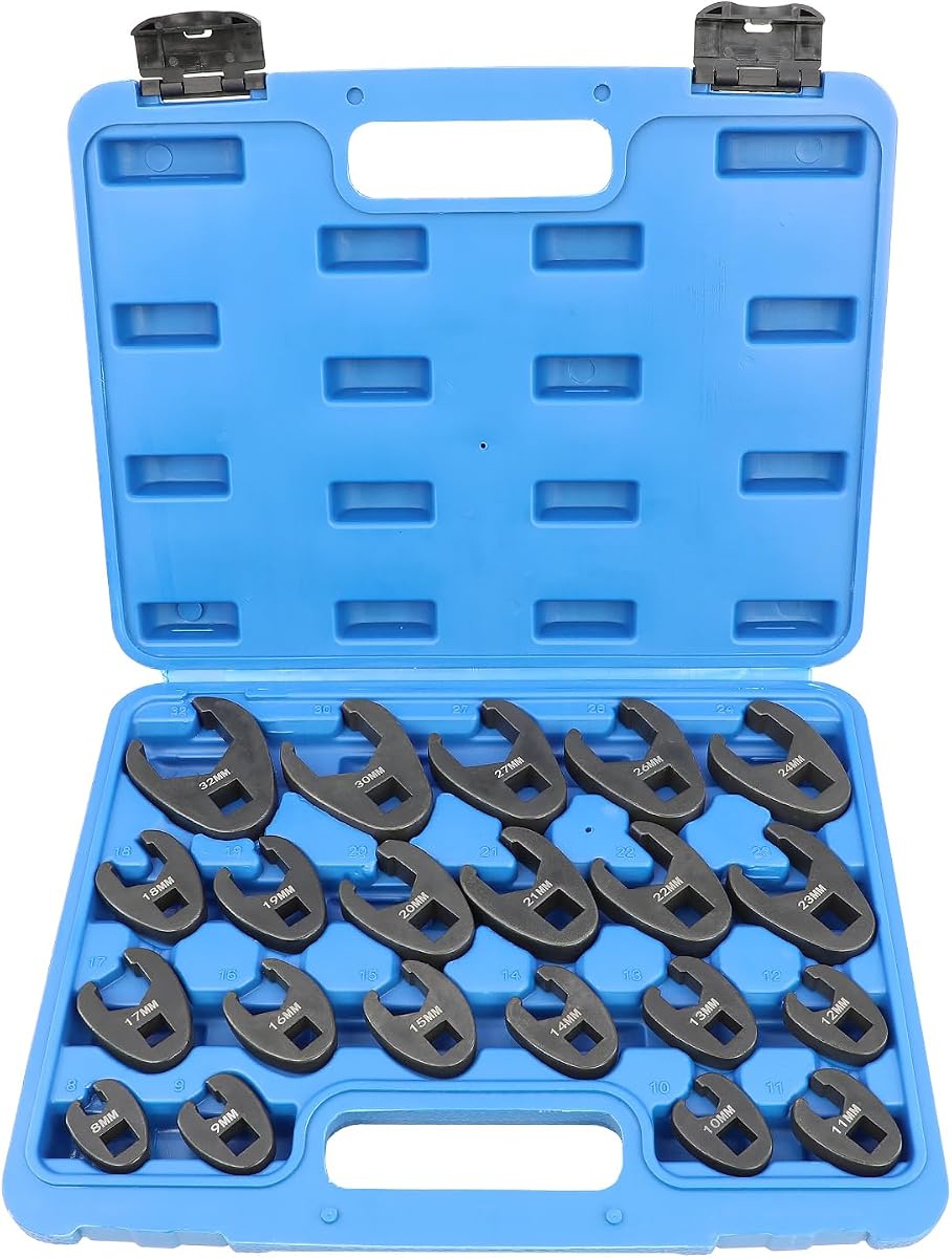 DPTOOL Crows foot Wrench Set Metric 8-32mm Flare Nut Crowfoot Wrench Set