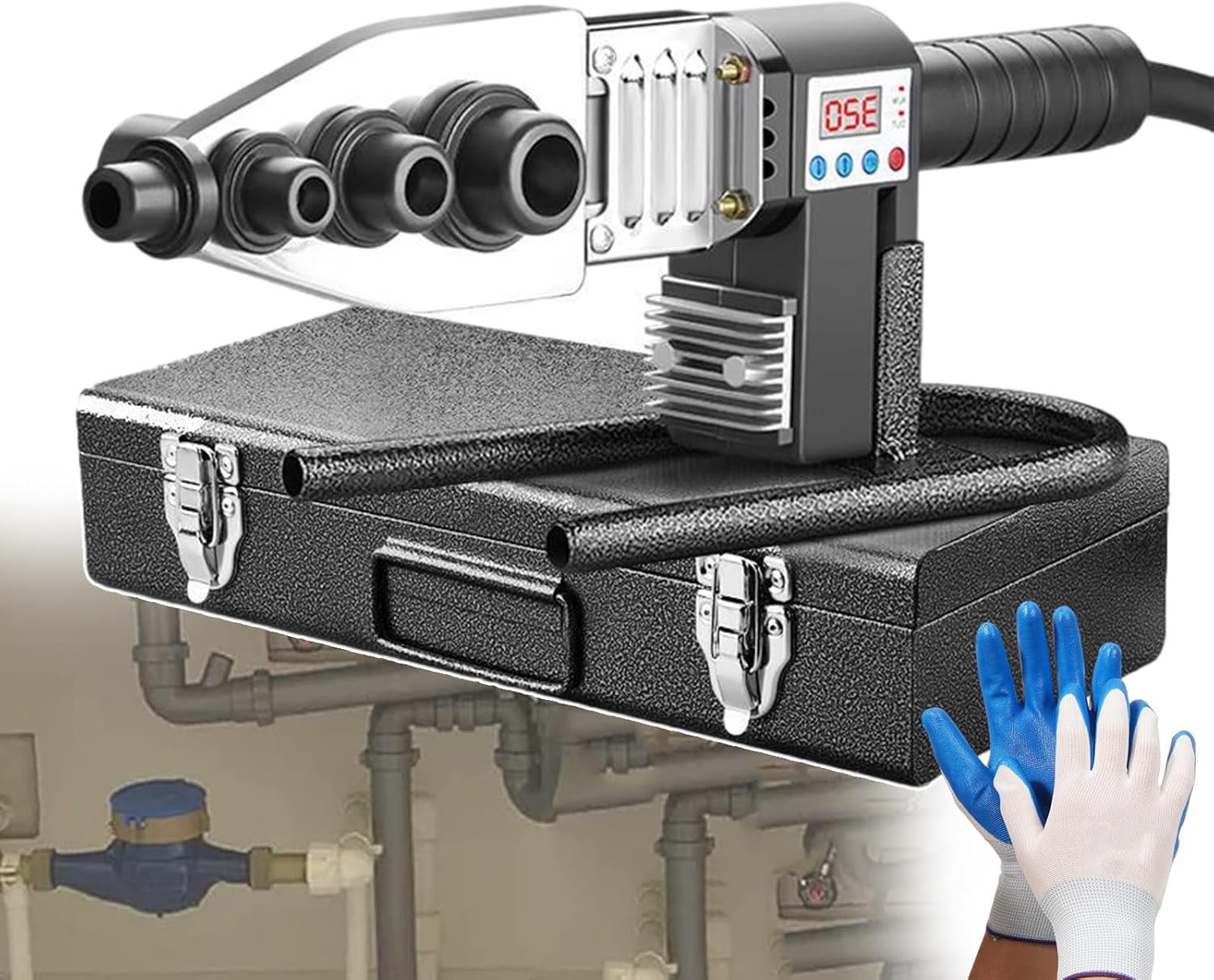 Portable Pipe hot melt Machine 100-320° Pipe Welding Machine Digital Display hot melt Pipe Welding Machine Pure Aluminum Heating Plate, Fast Heating