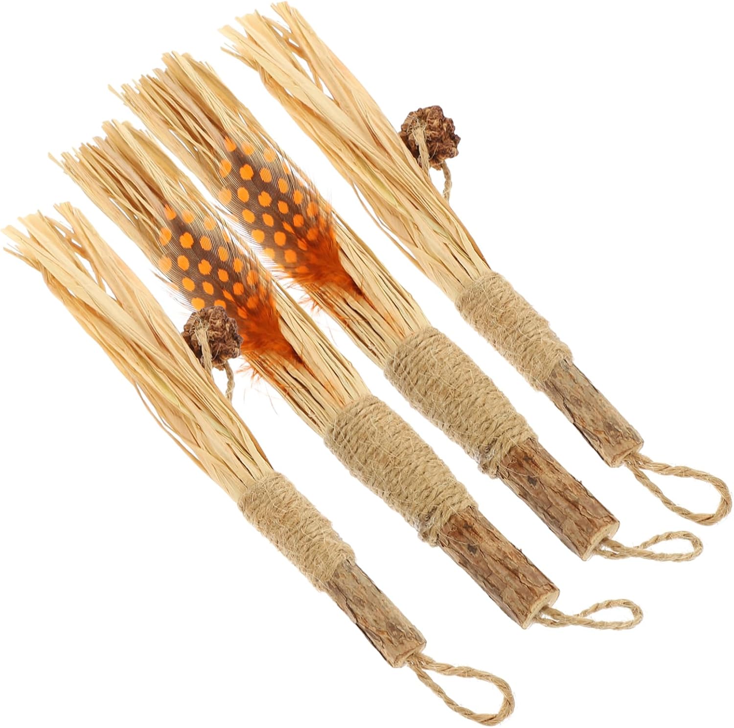 balacoo 4pcs cat Toys Kitten Toys cat chew Toy silvervine cat Toy chew Sticks for Cats Teeth Cleaning Toys cat Sticks Raffia Indoor cat Silver Vine Replacement Head Polygonum Wood The cat