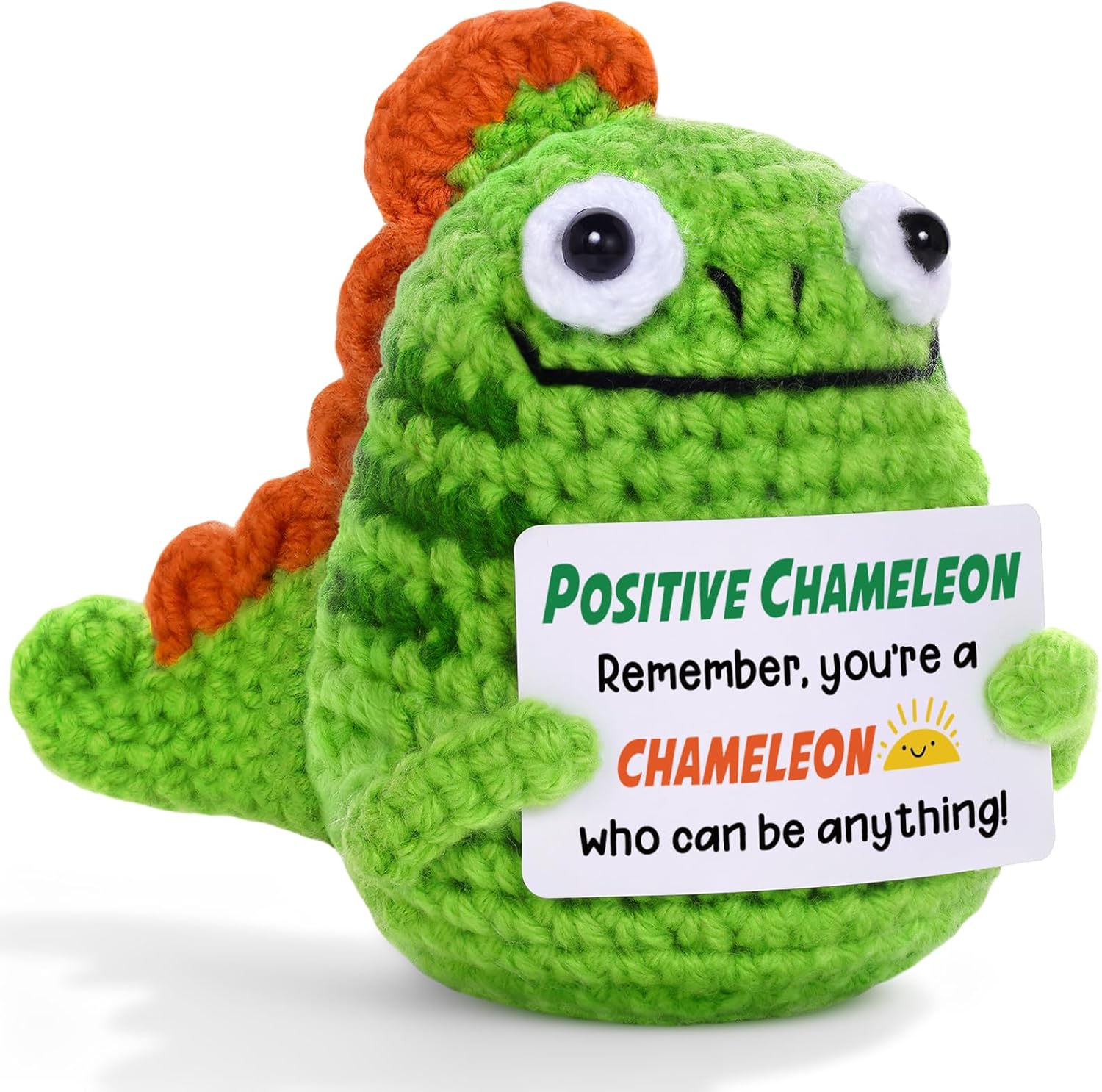 Birthday Gifts for Women, Positive Crochet Chameleon - Gifts for Women Men Girls Boys Daughter Son Sister Friends Coworkers Graduation Teacher Appreciation Gifts
