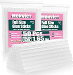MONVICT Hot Glue Sticks, Pack of 50 (1.54 lb) 6" Long 0.43" Diameter Full-Size Hot Glue Gun Sticks Art Glues Pastes Hot Melt for Most Large Glue Guns, Clear Glue Sticks for DIY, Arts & Crafts | 6"Long 0.43" Diameter, Art Glues Pastes Hot Melt Sticks