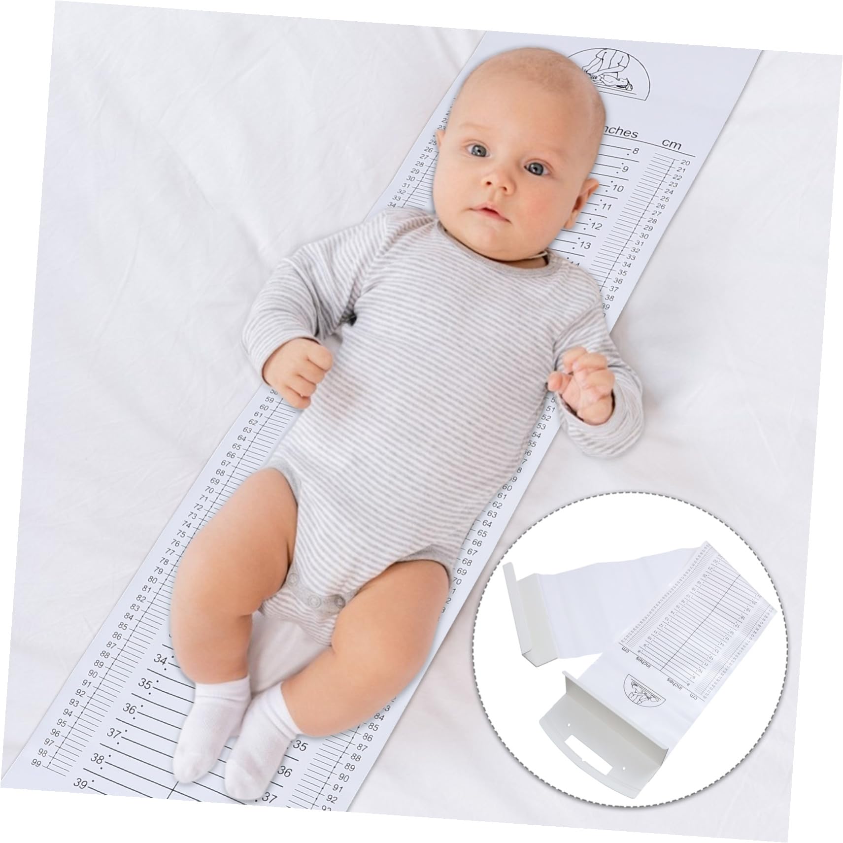 Toise pour Bébé en Abs Pvc, Mesure Précise Taille Pièce Fixe et Curseur, Facile à Nettoyer, Maison et Environnements Professionnels