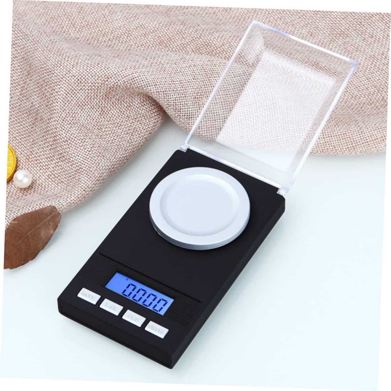 100g Mini Elektroniczna Waga Jubilerska z Podświetleniem Lcd Precyzyjna Waga Do Biżuterii Kieszonkowa z Ciężarkami Czarna