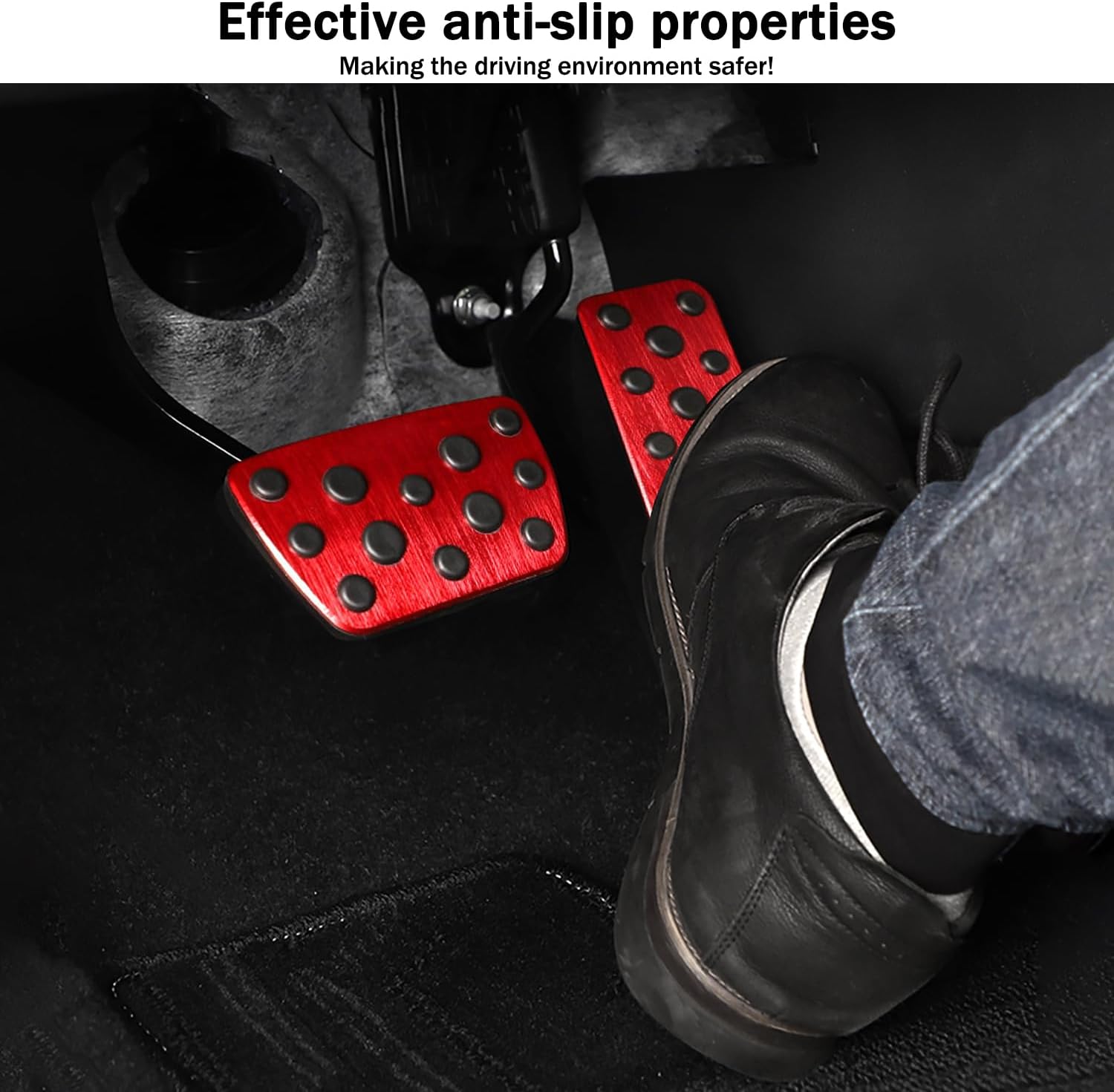 Kurtz Pedal Covers for Toyota Camry 2025 2026 for Brake and Gas Pedal Pad Aluminum-Alloy Anti-Slip Accessories(Red)