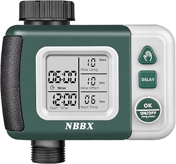 Sprinkler Timer Programmable Water Timer for Garden Hose, Outdoor Soaker Hose Timed with Rain Delay/Automatic Watering System, Digital Irrigation for Yard, Lawn, 1 Outlet, Manual Mode System