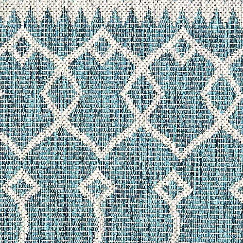 Lr Home Sun Shower Indoor/Outdoor Area Rug, 8' X 10', Blue/Gray #TOP7
