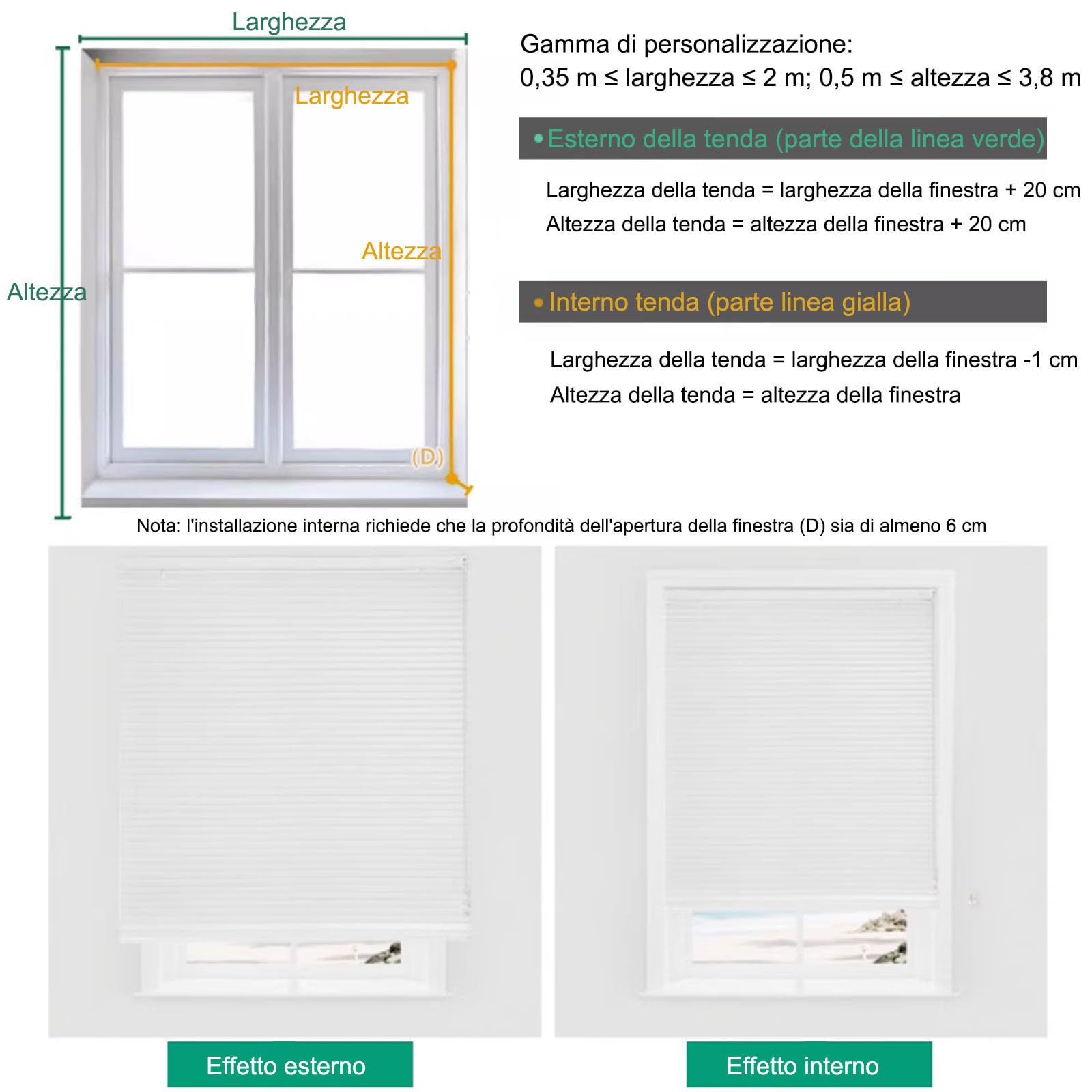 Veneziana in Alluminio,Tenda Parasole,Persiane Oscuranti Regolabile,per Privacy,Protezione Solare,per Finestre e Porte,Kit di Montaggio Incluso,Larghezza x Altezza (Bianco,70cm x 140cm)