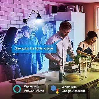 DAYBETTER Smart Light Bulbs, Alexa Light Bulb, WiFi Light Bulbs, RGBCW Color Changing Light Bulb A19 9W 800LM, Smart Bulbs that Work with Alexa & Google Assistant, 2.4Ghz only, No Hub Required,10 Pack