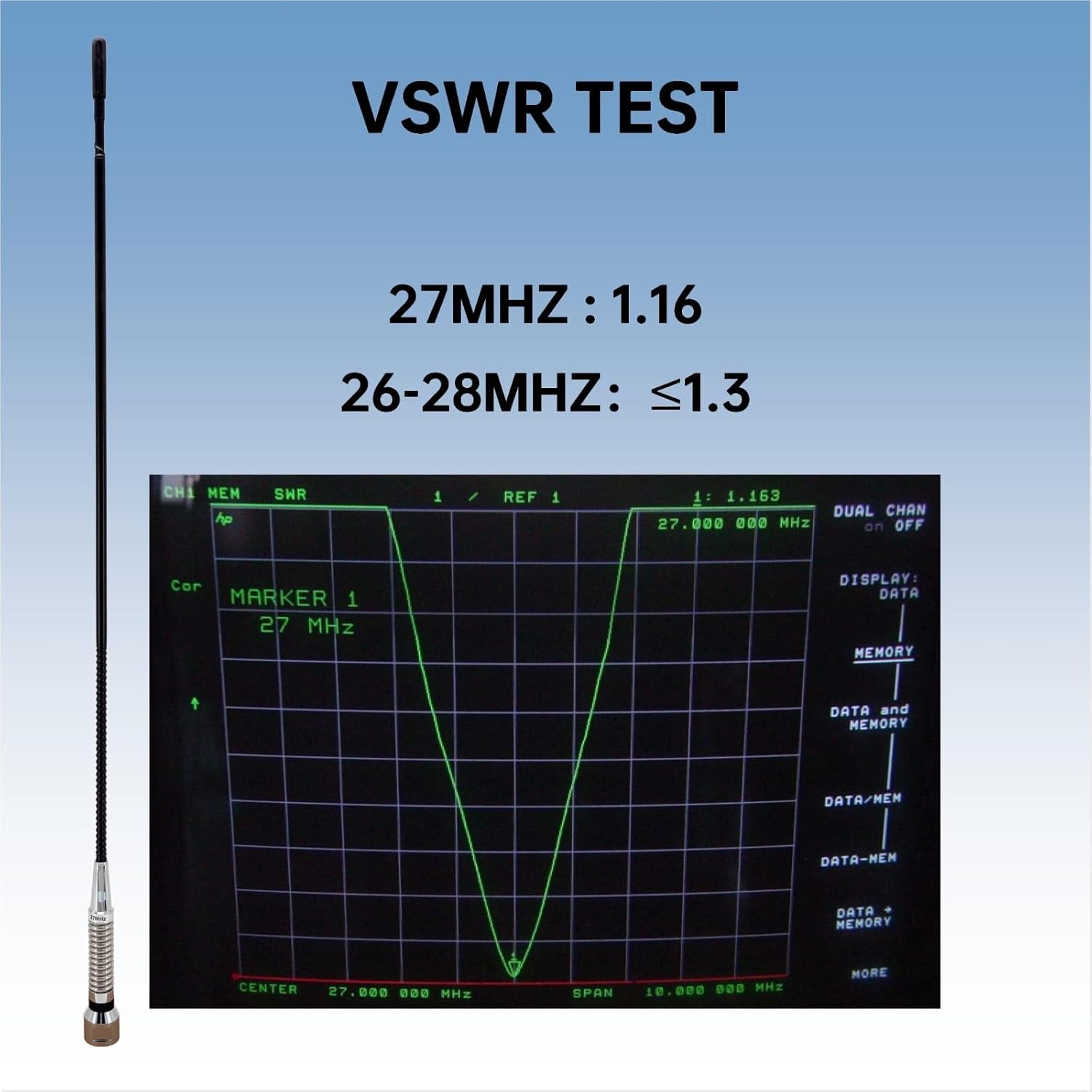 CB200 CB Whip Antenna,28 Inch Heavy-Duty Spring CB Radio Antenna for Truck, Enhanced Signal and Adjustable Tuning