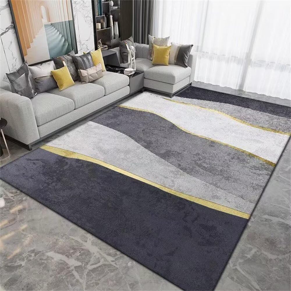 Tapis de salon gris art design 70x140cm pour entrée et salle à manger