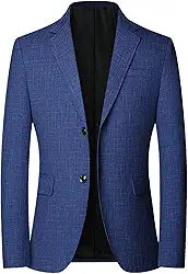 Blazers for Men Business Casual Slim Fit Suit Sonos Plaid Colar Entalhado Terno Formal