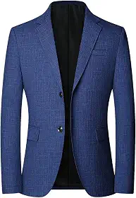 Blazers for Men Business Casual Slim Fit Suit Sonos Plaid Colar Entalhado Terno Formal