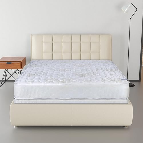 Continental Sleep Colchón suave firme con resortes interiores y parte superior ajustada de madera de 4 pulgadas de perfil bajo, juego de base