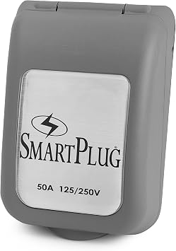 Smart Plug BM50PG 50 Amp Non-Metallic Inlet with Gray Cover Assembly
