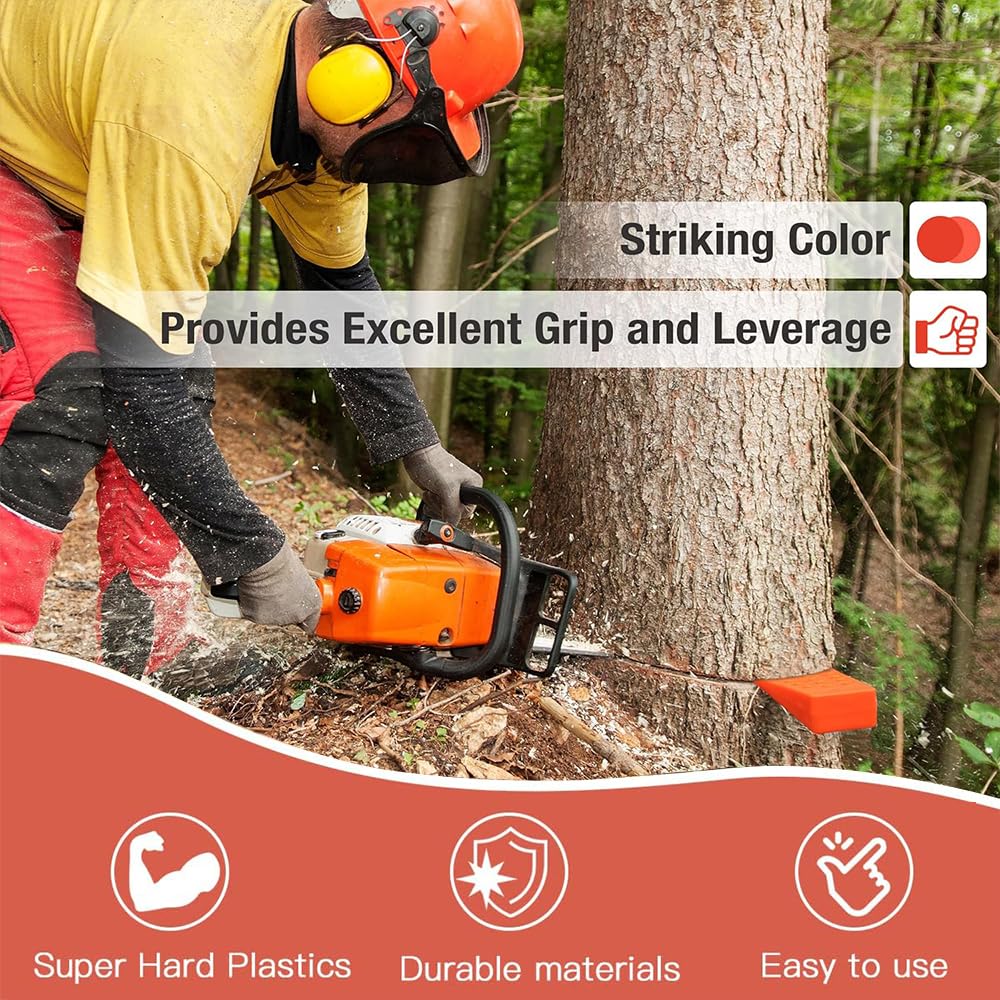 Cunei Abbattimento Alberi - Set 7 Pezzi In Plastica ABS Con Guanti