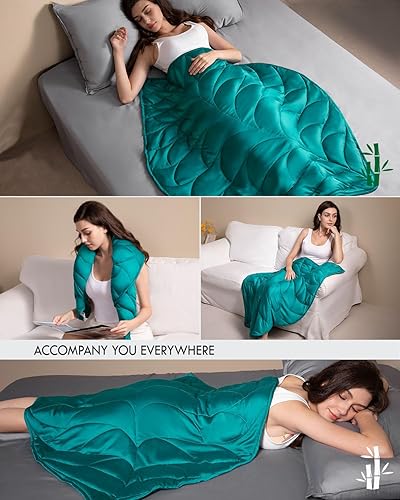 Miniatura 5 de Kaisa Manta de regazo con peso refrescante para adultos (7 libras, 41 x 53 pulgadas), manta de microfibra transpirable con peso lavable a máquina,