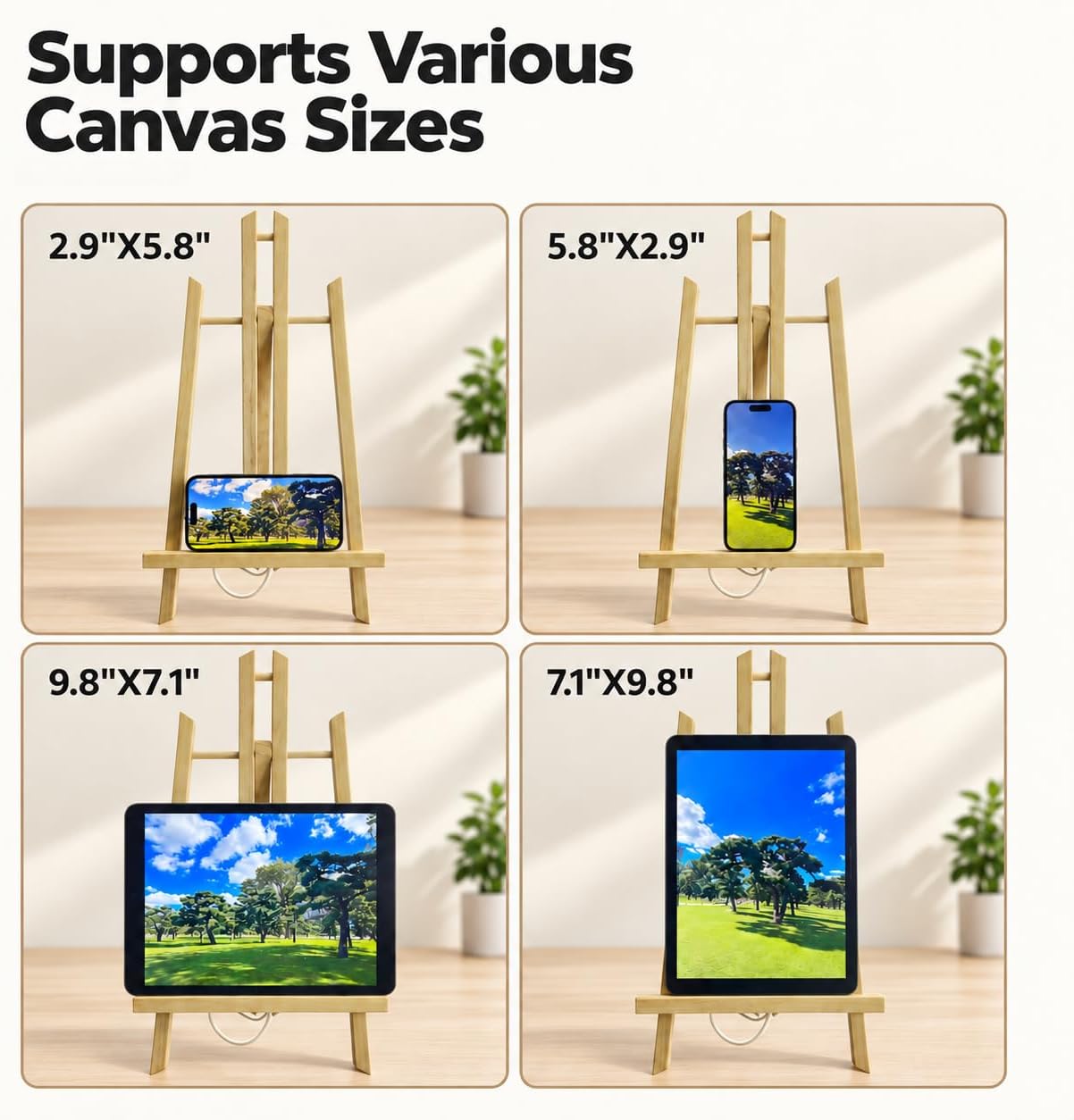 Adjustable Portable Tabletop Easel Stand for Painting, Wooden Art Easel, Painting Easel for Canvas and Sign Display – Sturdy, Versatility Art Easel for Painting Parties (15.7"X8.9"X1.18")