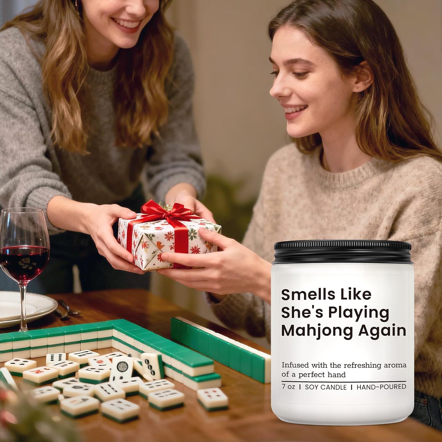 Funny Playing Mahjong Candle, Mahjong Gift for Women, Mah Jongg Accessories image 5