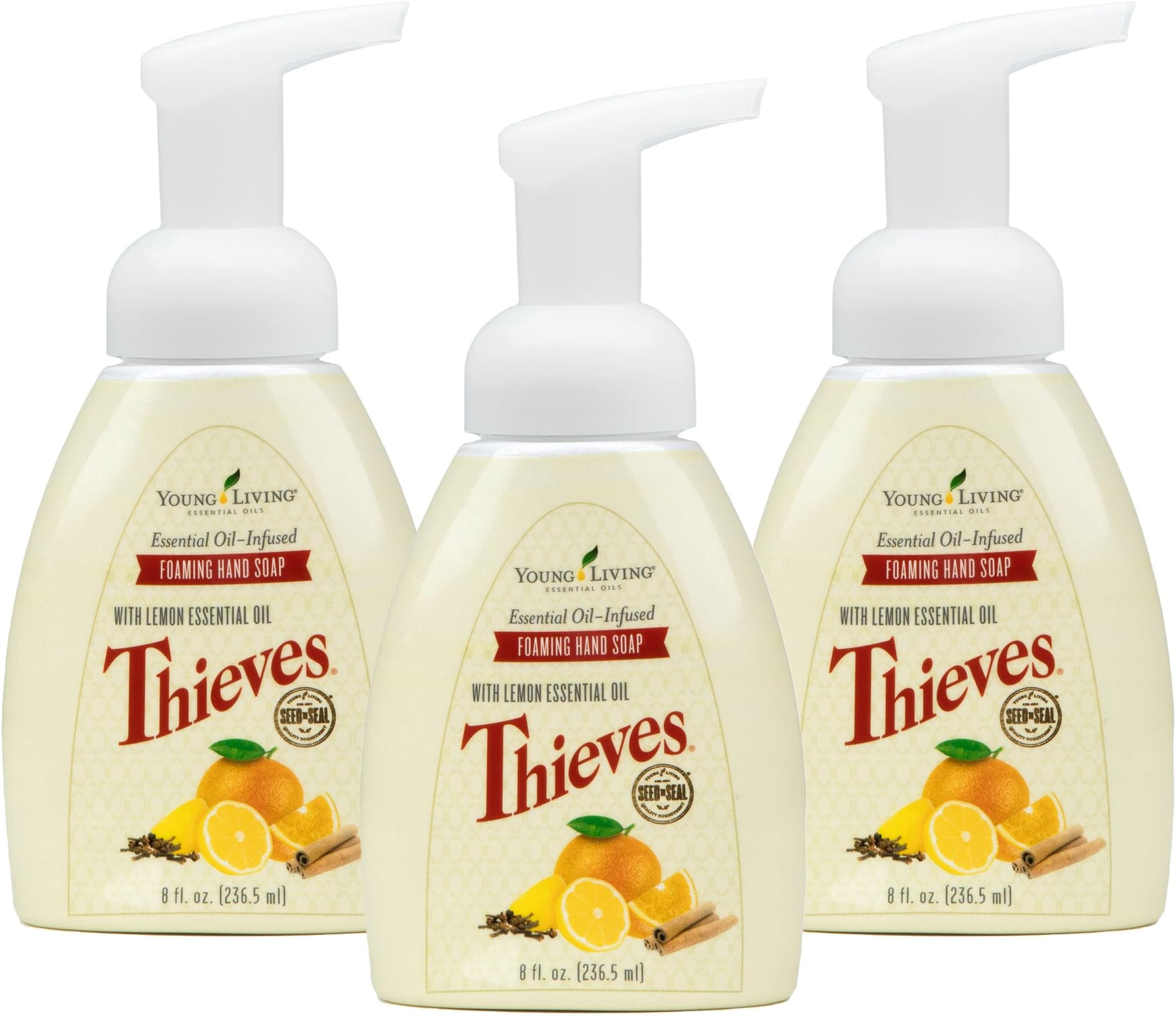 Young Living Thieves Foaming Hand Soap 8 fl oz – Natural Hand Soap with Essential Oils, Moisturizing Hand Wash, Foam Soap for Gentle Daily Use - 3 Pack