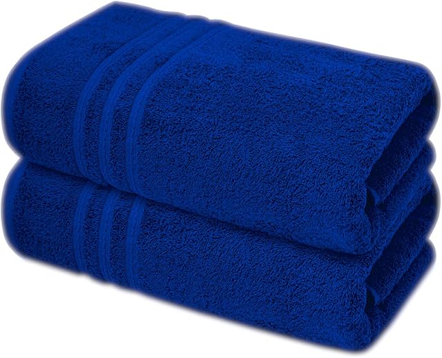 A & B TRADERS 2x Extra Large Jumbo Bath Sheets - Beach Towels 100% Cotton | Huge Size 85 x 200 cm | Pack of 2 (Royal Blue)
