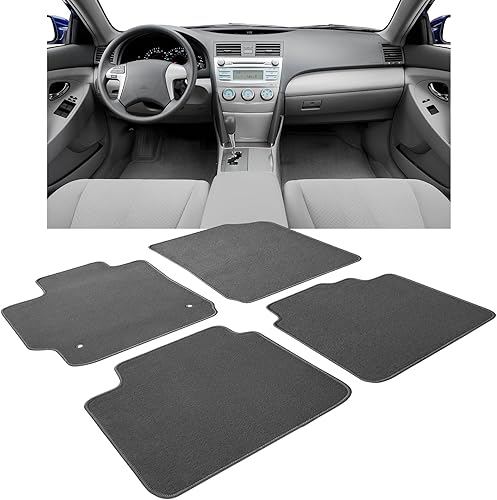Miniatura 2 de IKON MOTORSPORTS, Alfombrillas compatibles con Toyota Camry 2007-2011, alfombra de nailon grisgris delantera y trasera, juego de 4 piezas, 2008 2009