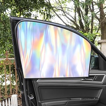 2 Pcs Car Side Window Sun Shades Magnet Adhesive Curtains Car Blackout Curtains for Heat and UV Rays ProtectionMulticolor, Front Window