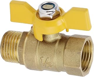 lesiega G1/2 Male Thread Valve Brass Gas Valve Thicken Fuel Gas Valve for Pneumatics Plumbing Accessory Pipe Fittings Plumbing Supply