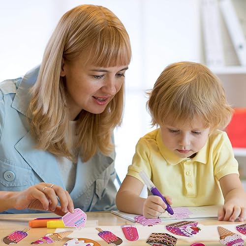 Miniatura 5 de Zonon 40 juegos de tarjetas del día de San Valentín para mujeres, dona, helado, cupcake, tarjetas dulces con sobres rosados para regalos de