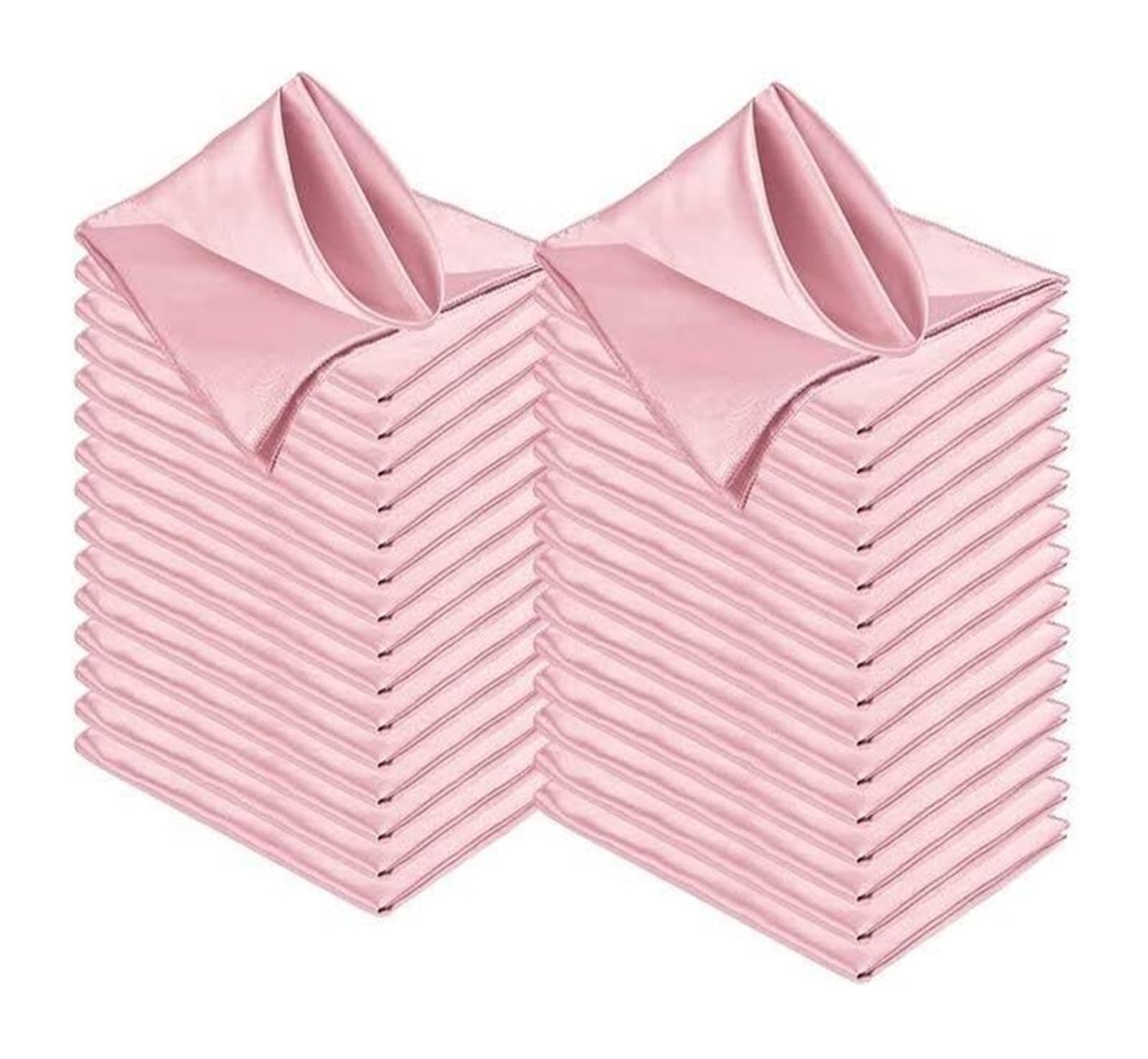Silky Satin Cloth Napkins, Satin Square Dinner Napkins 12PC Wedding Party Banquet Restaurant(Pink)