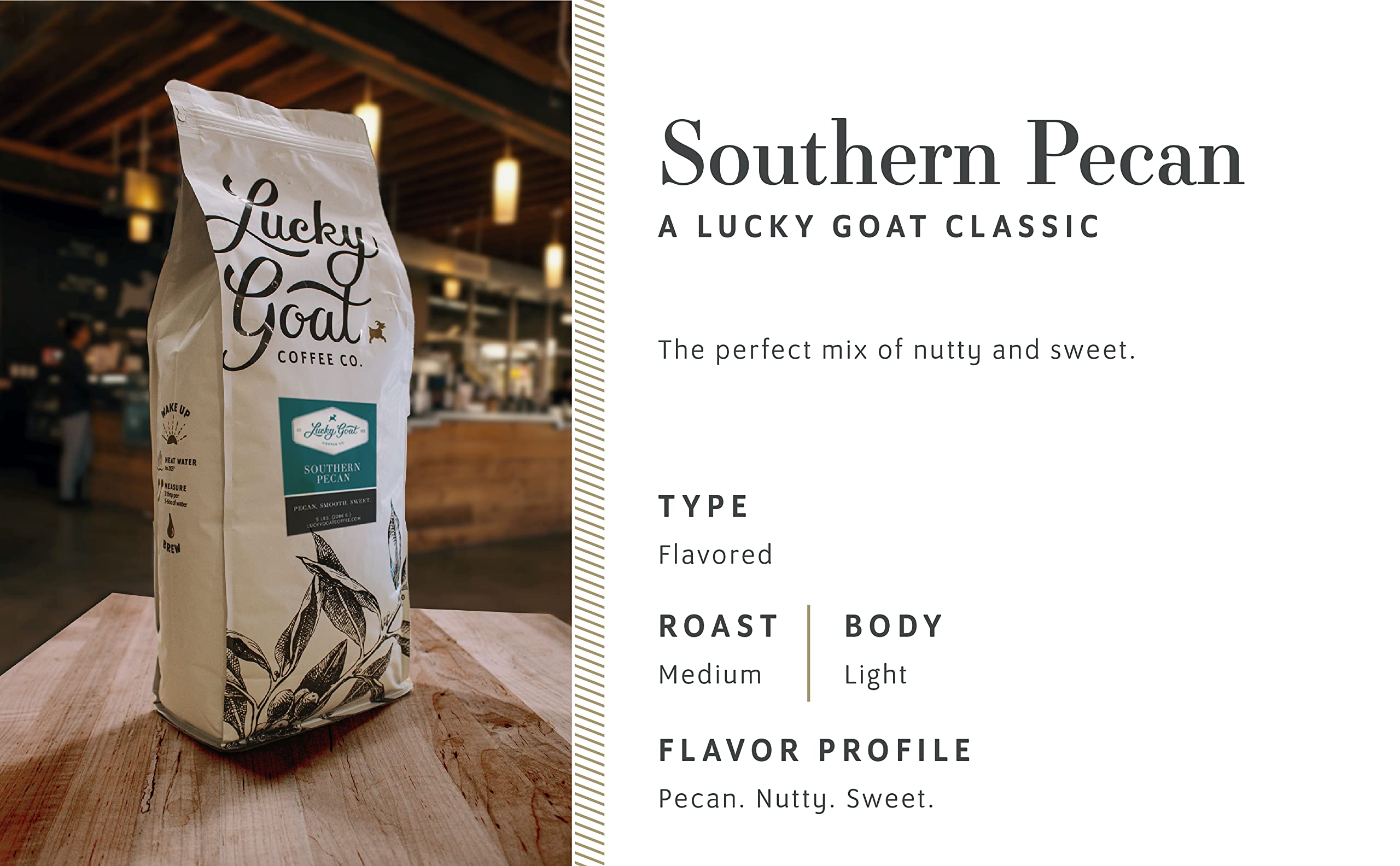 Amazon.com : Lucky Goat Flavored Ground Coffee – Southern Pecan