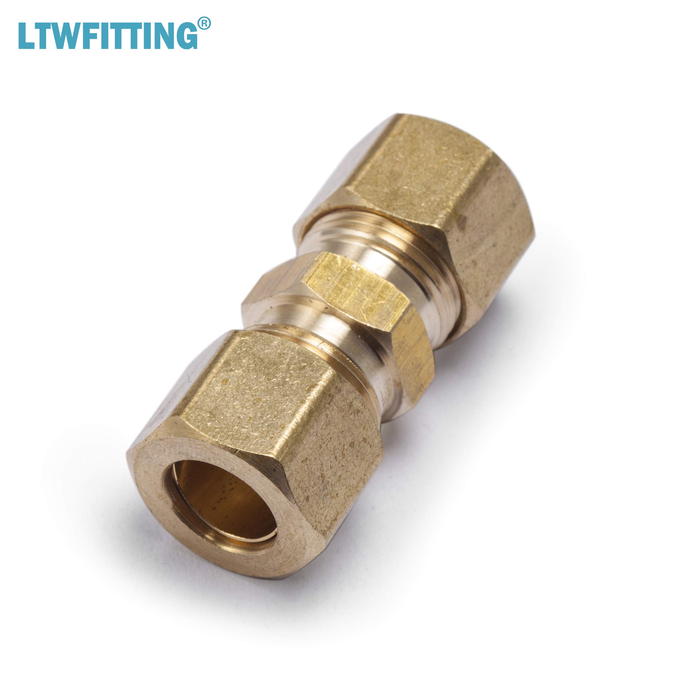 LTWFITTING Raccordo a compressione OD da 3/8 pollici, raccordo a compressione in ottone (confezione da 200)