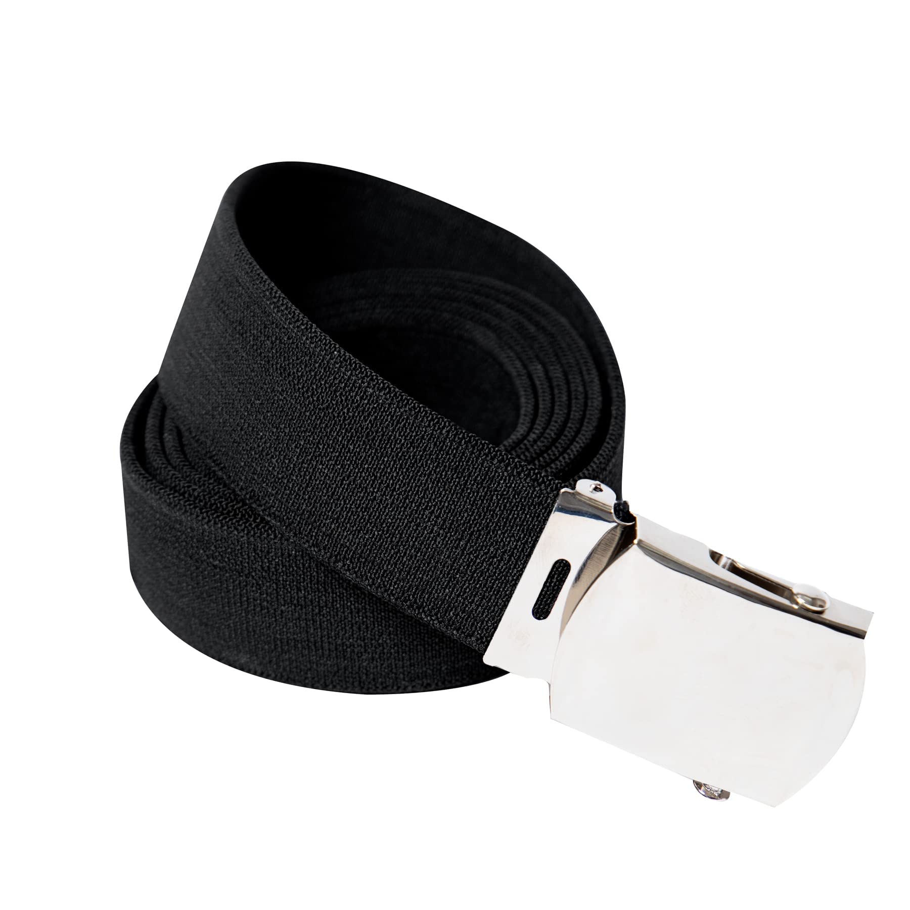 Rothco Elastic Stretch Web Belt - 54 Inches Long | Black, Chrome