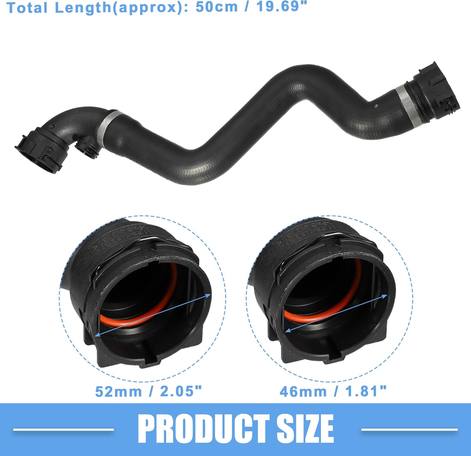 Radiator Coolant Hose Replace No.11531436407 for BMW 316Ci 2000-2005 Rubber Black