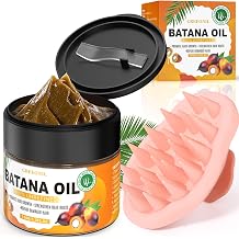 GREEONIL Batana Oil with Scalp Massager Shampoo Brush for Hair Growth, 100% Unrefined, Organic and Natural Dr Sebi Raw Batana Oil for Men Women,Eliminate Frizzy, Damaged and Split Ends