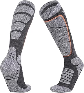 Meias esportivas Meias de esqui Meias de alta compressão no joelho Meias esportivas de inverno Meias esportivas ao ar livre Meias de secagem rápida respirável para maratona de esqui ciclismo ciclismo(Dark gray)(M)