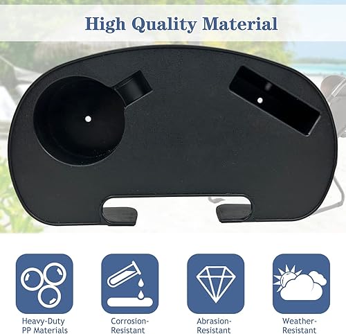 Miniatura 3 de Ostlttyn Soporte para taza de silla de gravedad cero, bandeja duradera para silla de gravedad cero, silla reclinable de playa con ranura para