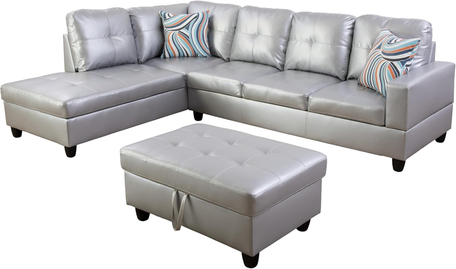 Silver White-leather