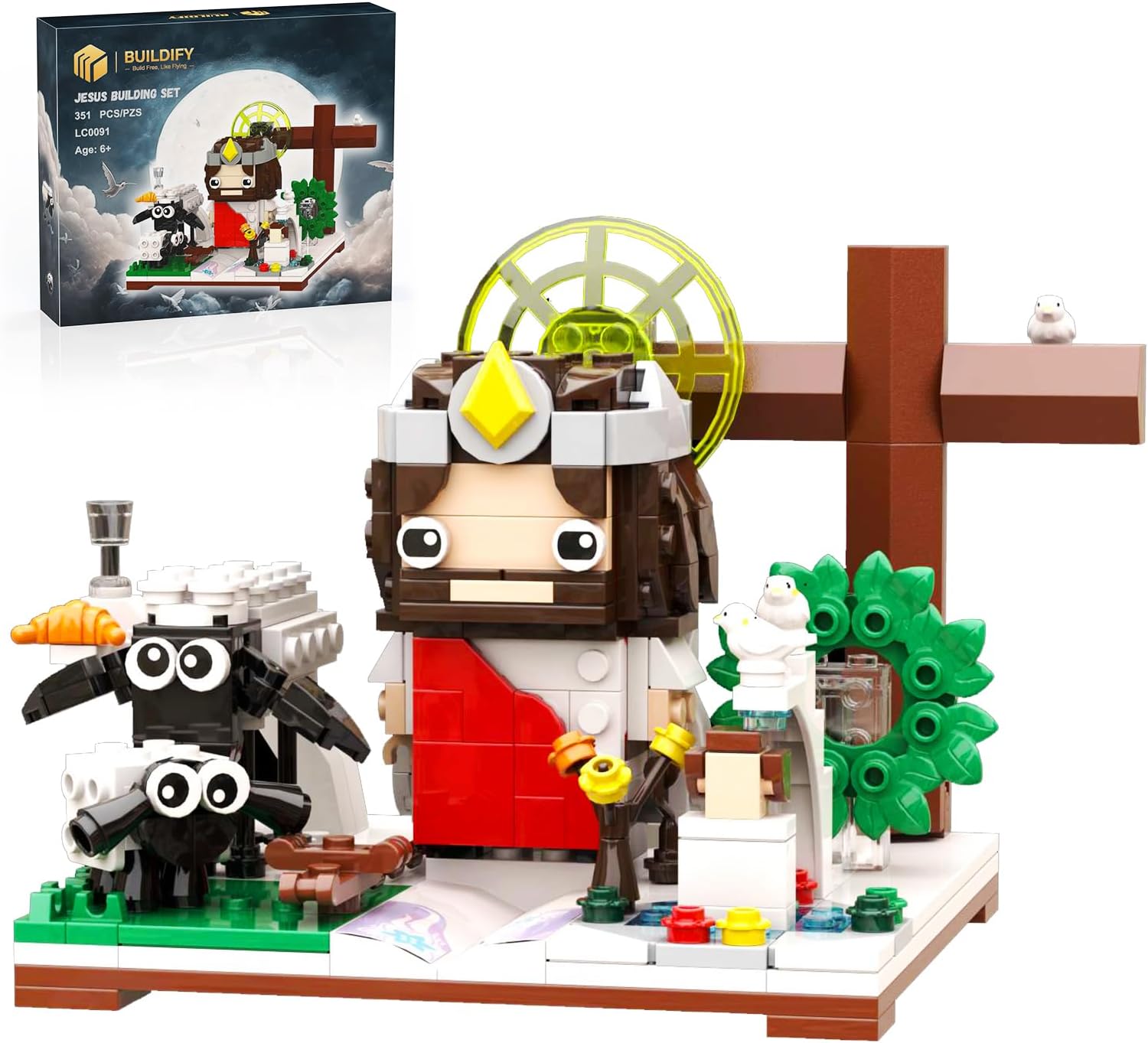 Tenhorses Jesus Building Block Set box and assembled model