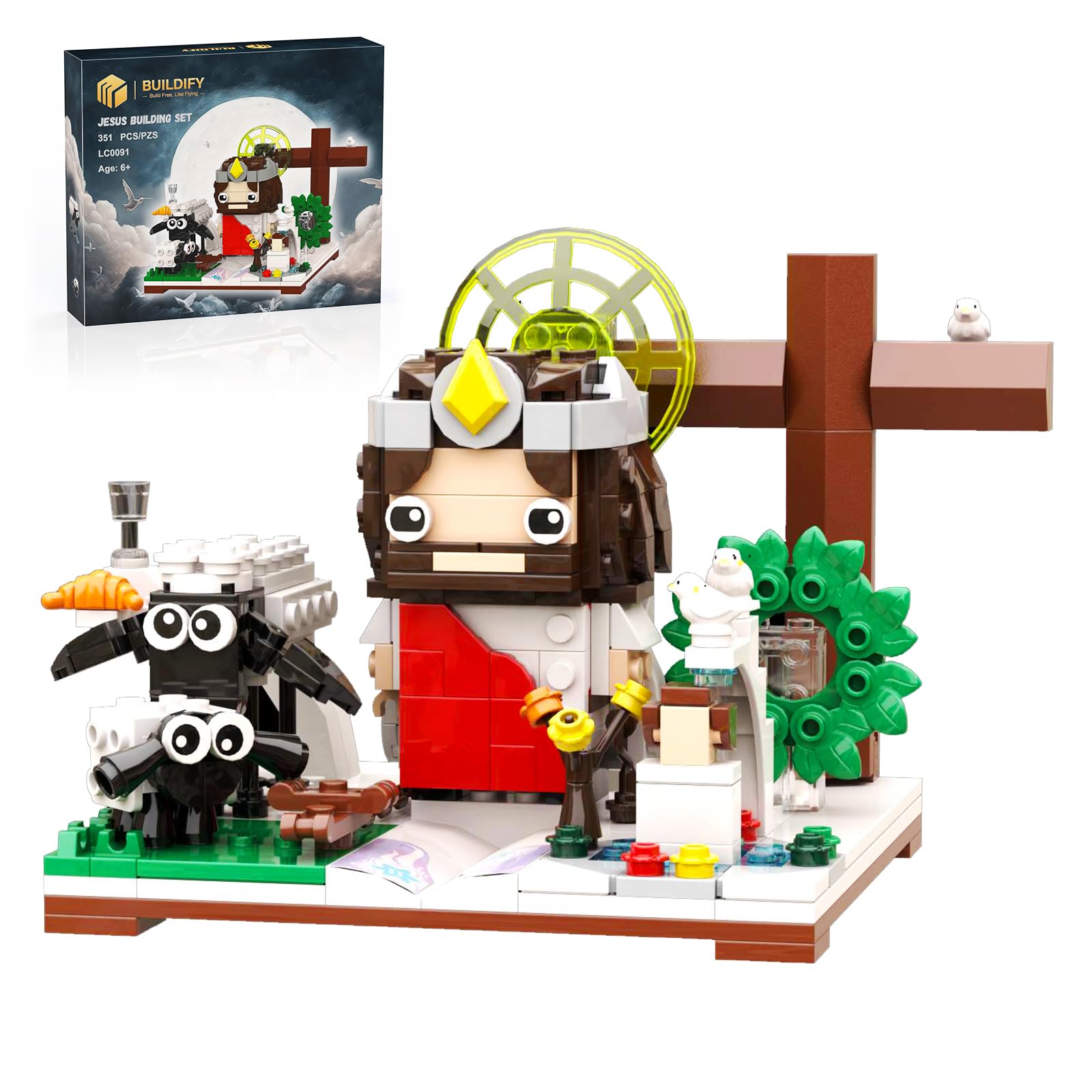 Jesus Building Block Sets, Little Jesus Christ Toy Figures Christianity Decor, Easter Christmas Christian Gifts for Women Men Kids Age 6+.(351PCS)