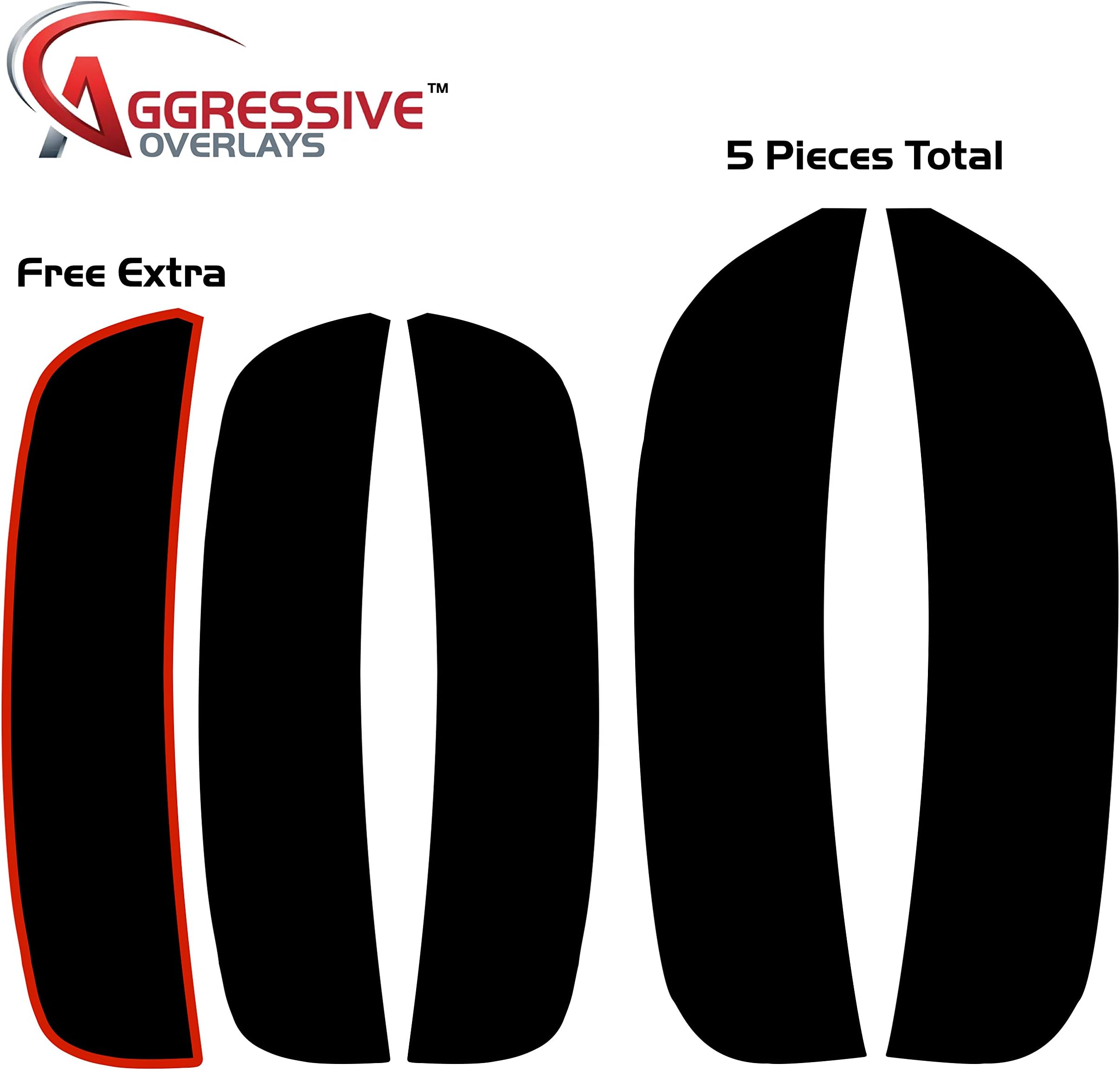 Aggressive Overlays for 2015-2020 Dodge Charger -Front & Rear Tinted Side Marker Light Overlays | Precut Smoked Vinyl Tint Film Black Out Dark Smoked (20% Dark Smoked)