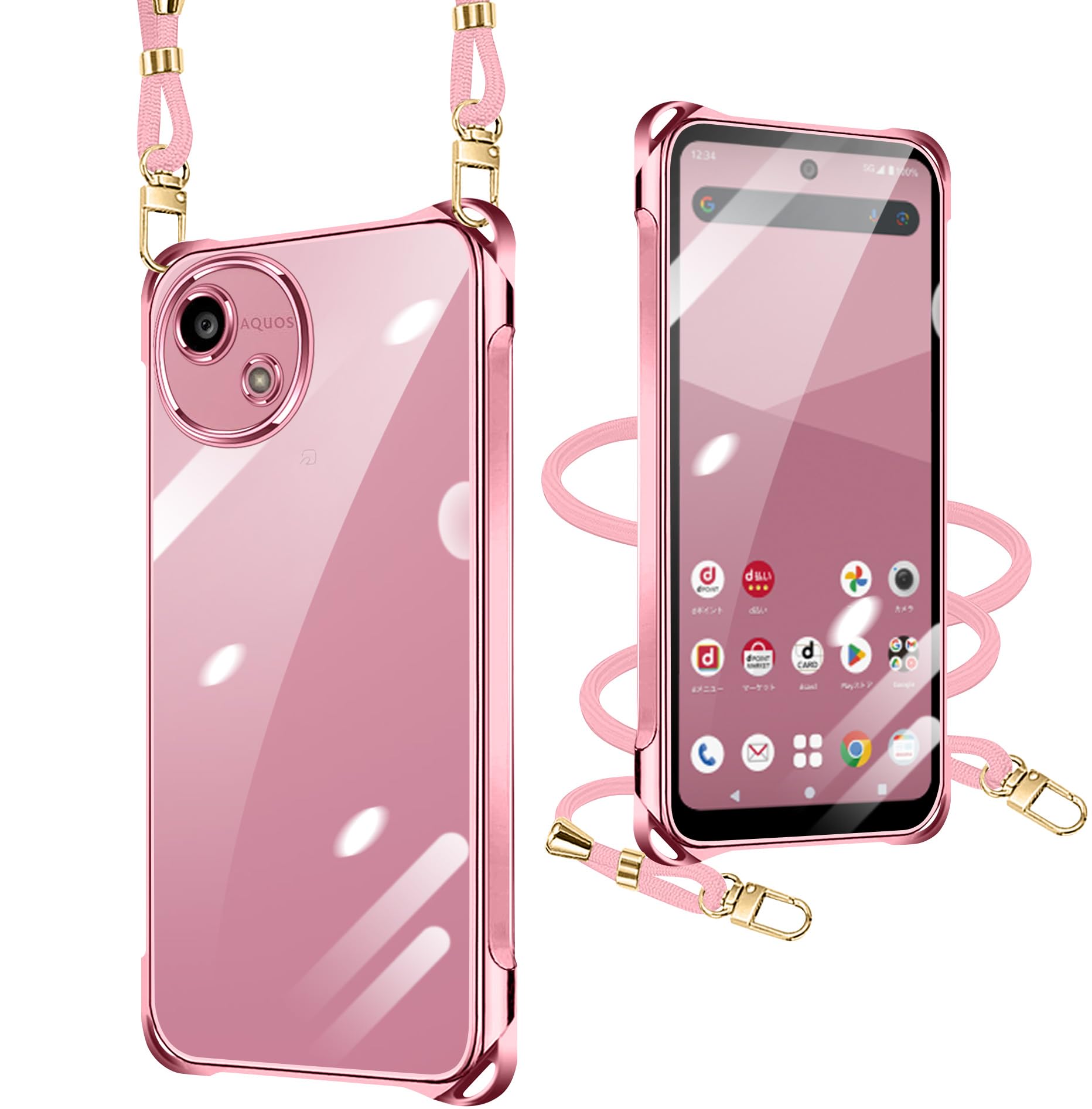 Amazon.co.jp: xiusiteli AQUOS wish5 ケース クリア ショルダー