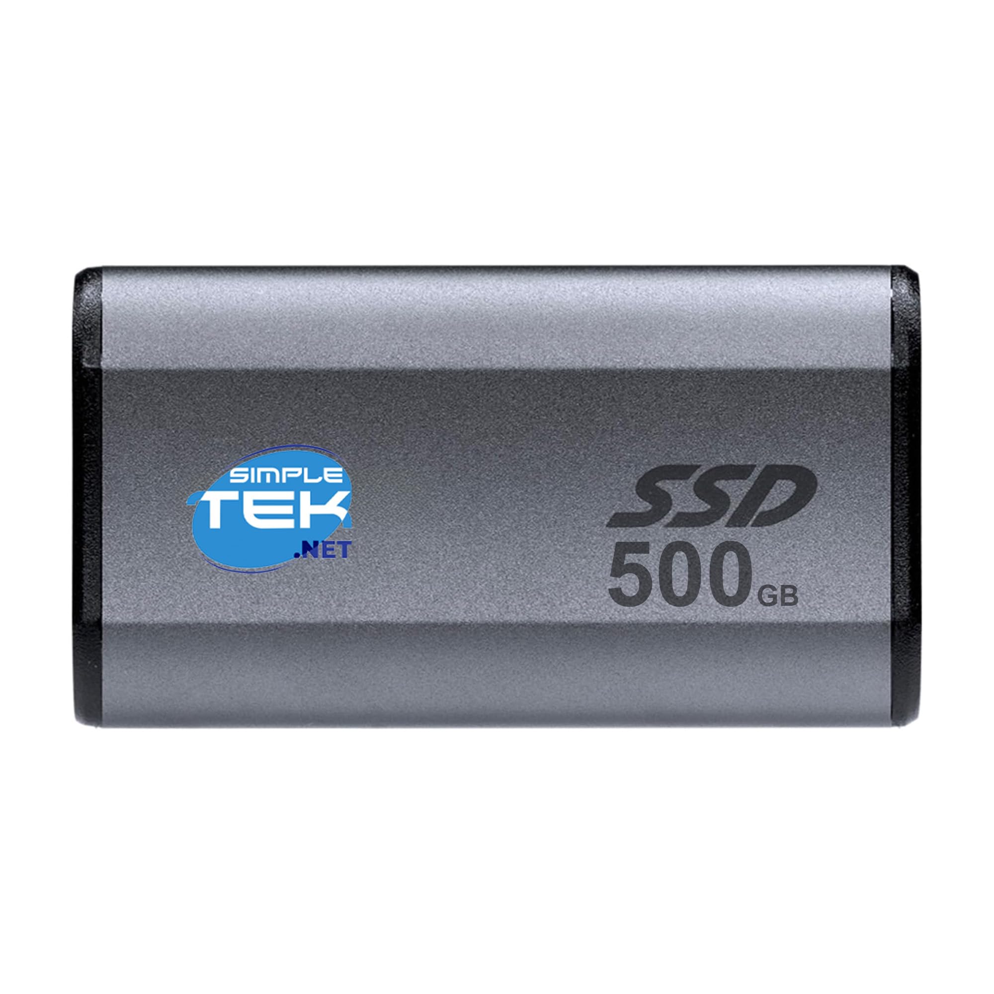 SIMPLETEK - Mini SSD Esterno Portatile 500 GB Grigio - USB 3.1, Cavo adattatore da USB-C a USB-A e Foro Portachiavi