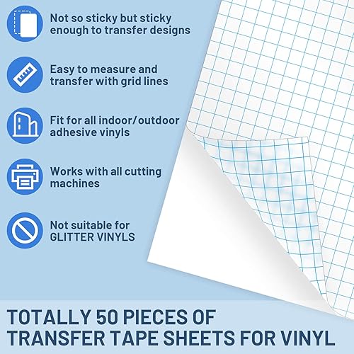 Miniatura 3 de selizo Papel de transferencia, paquete de 50 unidades de cinta de transferencia transparente para manualidades