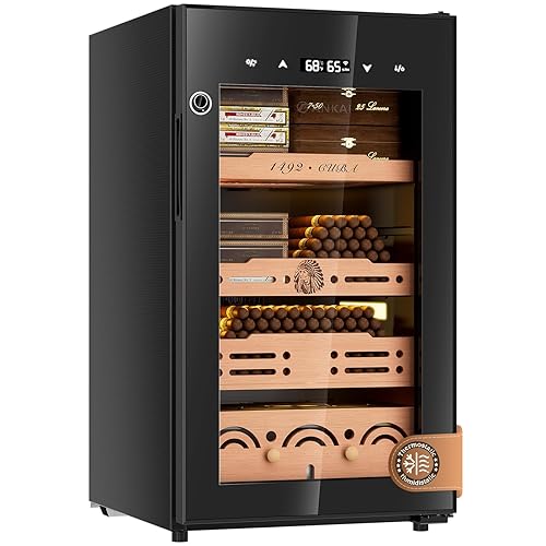 Electric Cigar Humidor Cabinet up to 600 Cigars, Temperature &
